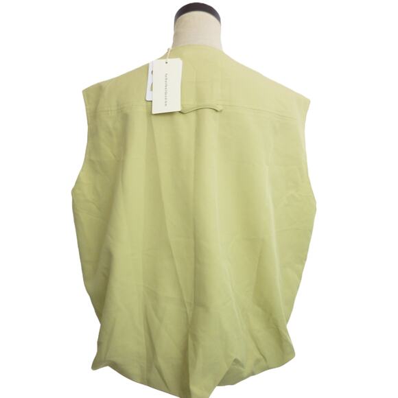 NWT Commense Oversized Boxy Zippered Cargo Vest Pale Green XS - Picture 3 of 7